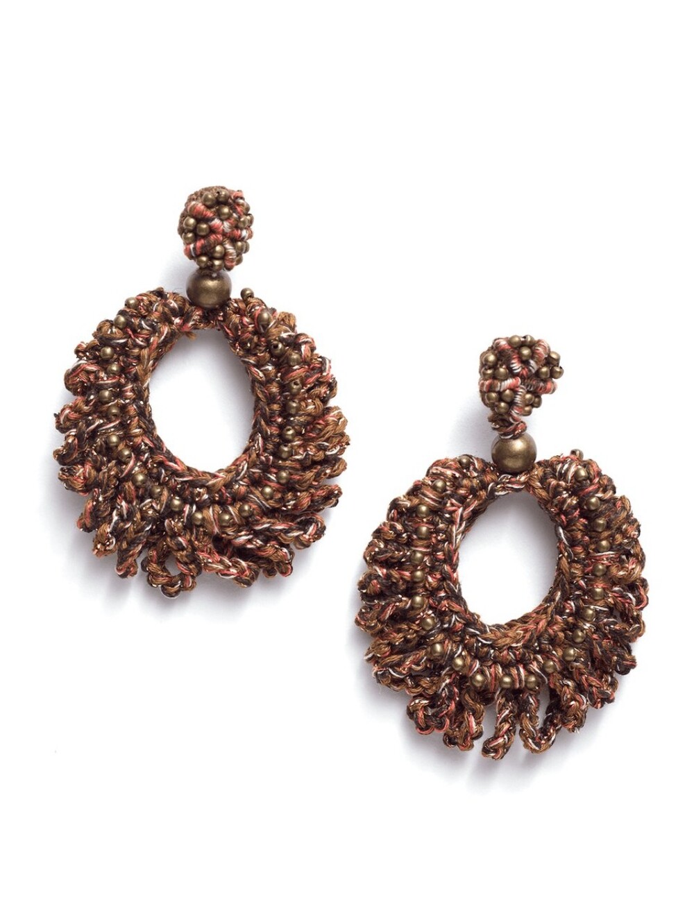 Peruvian Connection Beaded Crochet Hoop Earrings